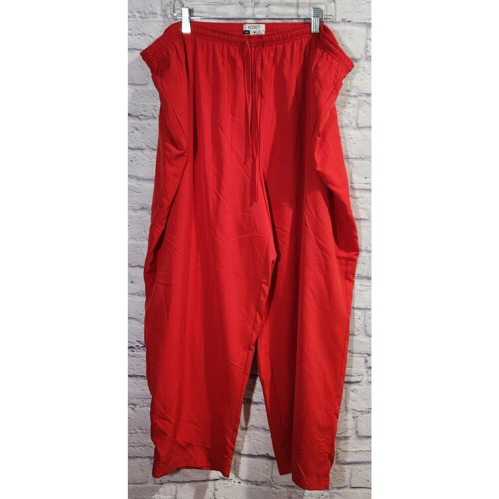 Koret Woman Sport Red Drawstring Waist Lined Sweatpants 22W Plus Lightweight